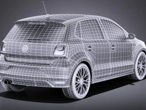 Volkswagen Polo GTI 5-door 2015 vray 3D Model
