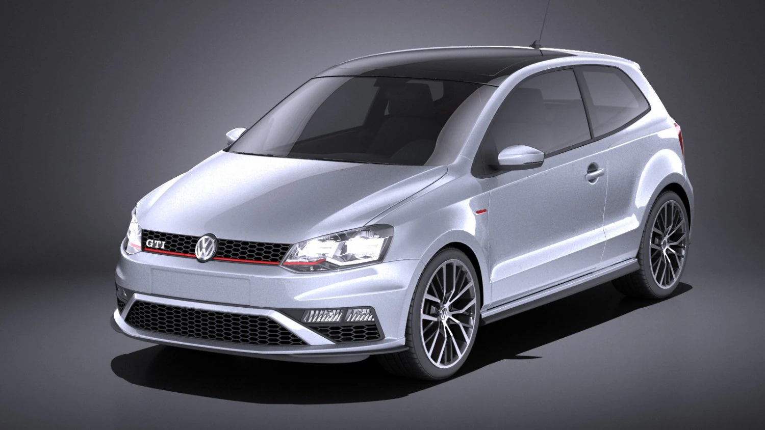 Volkswagen Polo GTI 3-door 2015 vray 3D Model .c4d .max .obj .3ds .fbx .stl .blend 