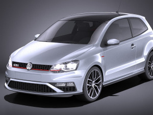 Volkswagen Polo GTI 3-door 2015 vray 3D Model