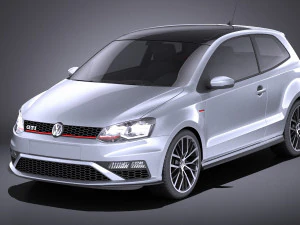 大众 Polo GTI 三门 2015 vray 3D 模型