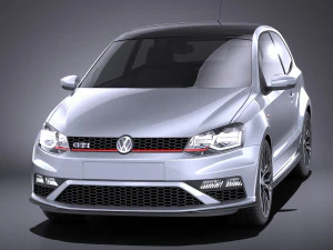 Volkswagen Polo GTI 3-door 2015 vray 3D Model