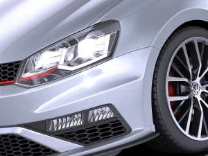 Volkswagen Polo GTI 3-door 2015 vray 3D Model