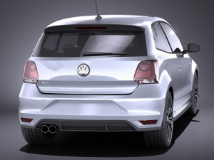 Volkswagen Polo GTI 3-door 2015 vray 3D 모델