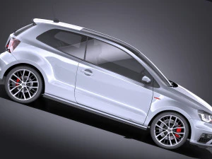 Volkswagen Polo GTI 3-door 2015 vray 3D Model