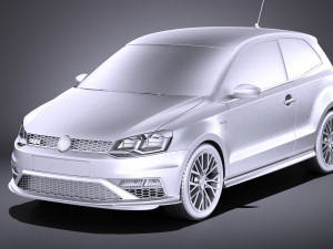 Volkswagen Polo GTI 3-door 2015 vray 3D 모델
