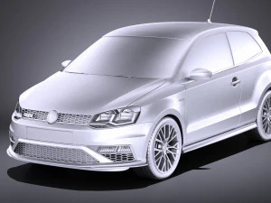 Volkswagen Polo GTI 3-door 2015 vray 3D Model