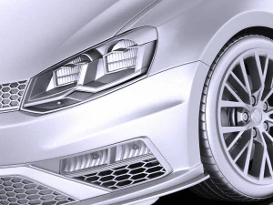 Volkswagen Polo GTI 3-door 2015 vray 3D Model