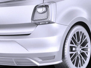 Volkswagen Polo GTI 3-door 2015 vray 3D Model