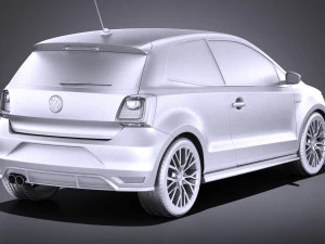 Volkswagen Polo GTI 3-door 2015 vray 3D Model