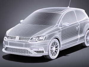 Volkswagen Polo GTI 3-door 2015 vray 3D 모델