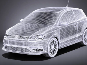 Volkswagen Polo GTI 3-door 2015 vray 3D Model