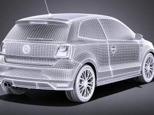 Volkswagen Polo GTI 3-door 2015 vray 3D Model