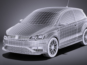 Volkswagen Polo GTI 3-door 2015 vray 3D 모델