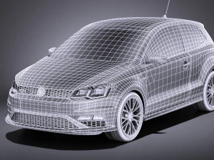 Volkswagen Polo GTI 3-door 2015 vray 3D Model