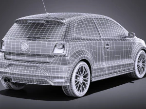 Volkswagen Polo GTI 3-door 2015 vray 3D Model
