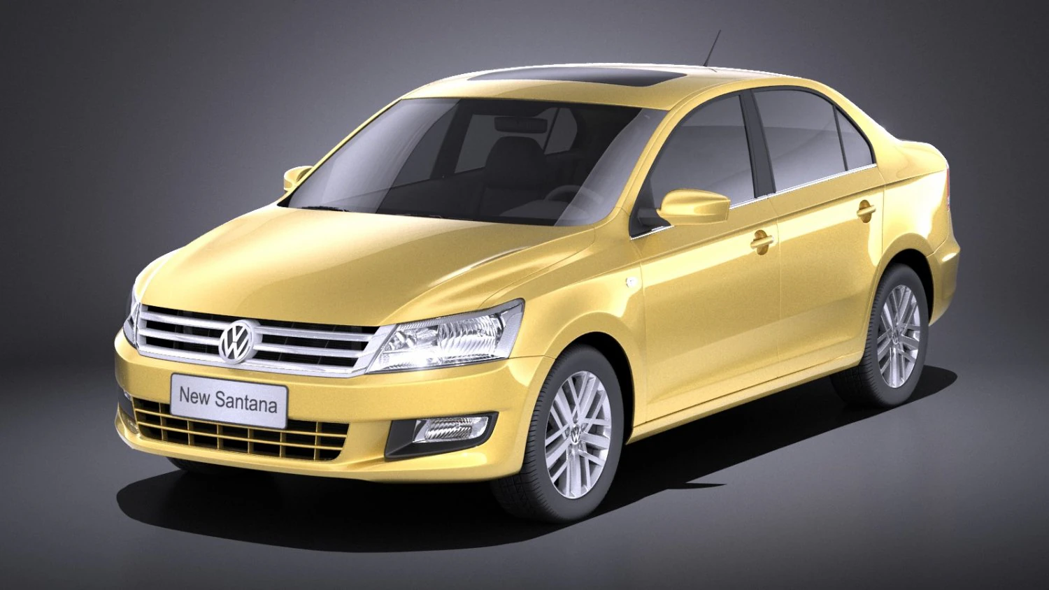 Volkswagen Santana 2014 vray 3D Model .c4d .max .obj .3ds .fbx .stl .blend 
