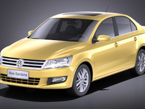 Volkswagen Santana 2014 vray 3D Model