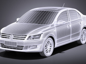 Volkswagen Santana 2014 vray 3D 模型
