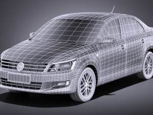 Volkswagen Santana 2014 vray 3D 模型