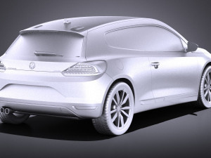 Volkswagen Scirocco 2015 vray 3D Model