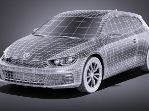 Volkswagen Scirocco 2015 vray 3D Model