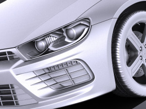 Volkswagen Scirocco R 2015 vray 3D Model