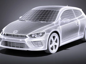 Volkswagen Scirocco R 2015 vray 3D Model