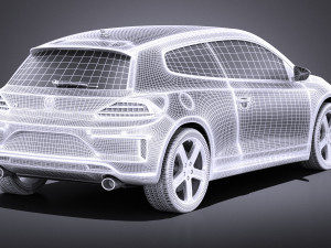 Volkswagen Scirocco R 2015 vray 3D Model