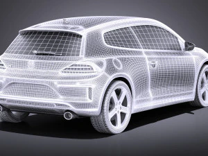 Volkswagen Scirocco R 2015 vray 3D Model