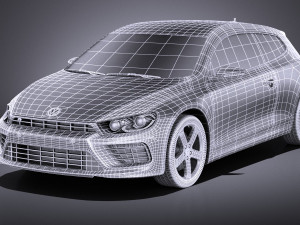Volkswagen Scirocco R 2015 vray 3D Model