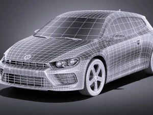 Volkswagen Scirocco R 2015 vray 3D Model