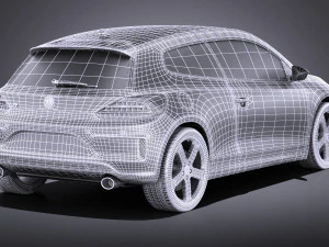 Volkswagen Scirocco R 2015 vray 3D Model
