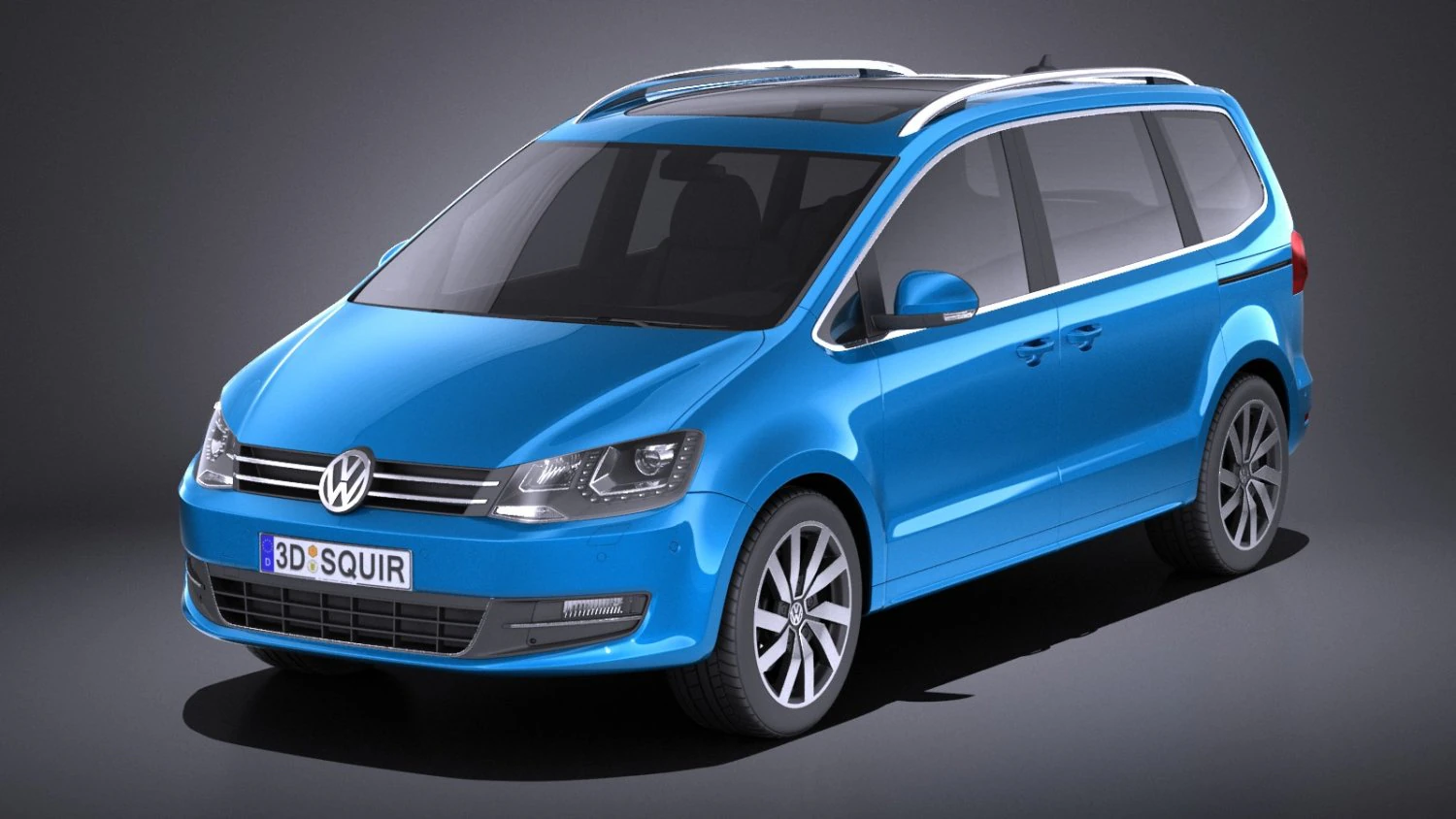 Volkswagen Sharan 2016 vray 3D Model .c4d .max .obj .3ds .fbx .stl .blend