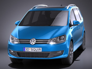 Volkswagen Sharan 2016 vray Modello 3D