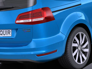 Volkswagen Sharan 2016 vray 3D Model