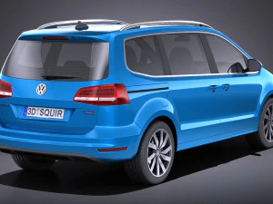 Volkswagen Sharan 2016 vray 3D Model