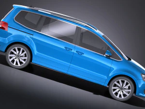 Volkswagen Sharan 2016 vray 3D Model