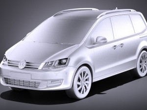 Volkswagen Sharan 2016 vray Modello 3D