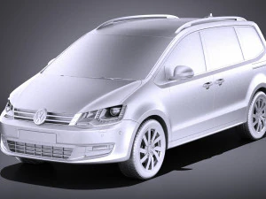 Volkswagen Sharan 2016 vray 3D Model
