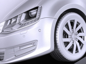 Volkswagen Sharan 2016 vray Modello 3D