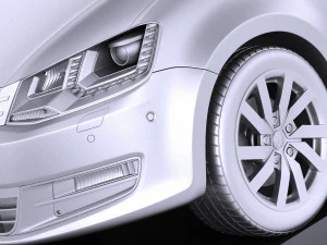 Volkswagen Sharan 2016 vray 3D Model