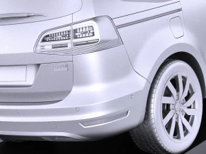 Volkswagen Sharan 2016 vray 3D Model