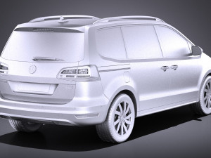 Volkswagen Sharan 2016 vray Modello 3D