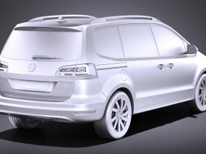 Volkswagen Sharan 2016 vray 3D Model