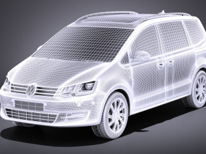 Volkswagen Sharan 2016 vray Modello 3D