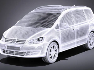 Volkswagen Sharan 2016 vray 3D Model