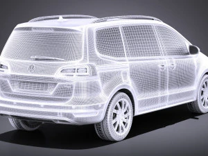 Volkswagen Sharan 2016 vray 3D Model
