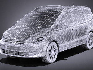 Volkswagen Sharan 2016 vray Modello 3D