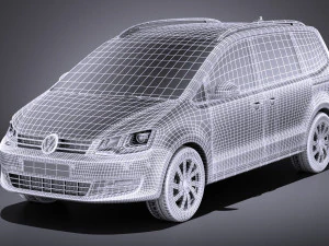 Volkswagen Sharan 2016 vray 3D Model