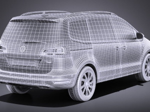 Volkswagen Sharan 2016 vray Modello 3D